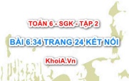 Bài 6.34 trang 24 Toán 6 Tập 2 Kết nối tri thức